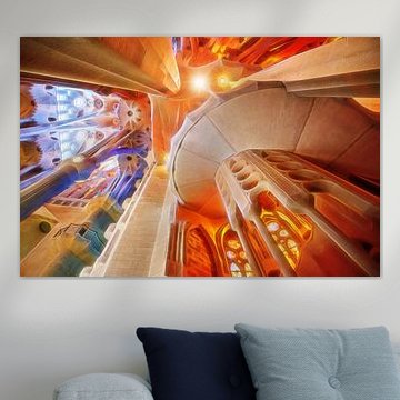 Das Innere der Sagrada Familia in Barcelona von Chi