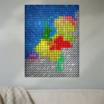 Carte des Pays-Bas en vitrail