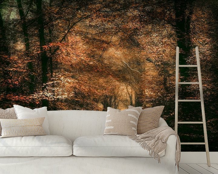 Sfeerimpressie behang: Deep Fall paintograph van Lars van de Goor