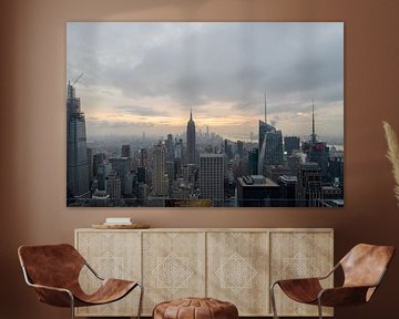Vue de l'horizon de New York depuis le sommet de la terrasse d'observation du Rockefeller Center au 
