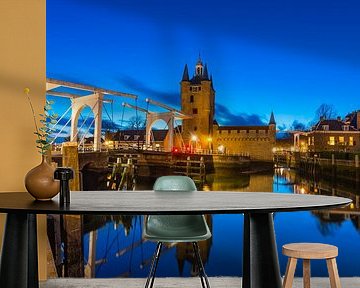 Blue hour foto van de Zuidhavenpoort in Zierikzee