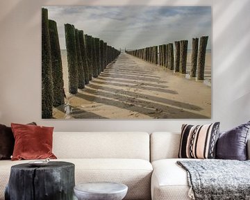 Breakwaters on the beach of Zoutelande and Westcapelle by Sean Vos