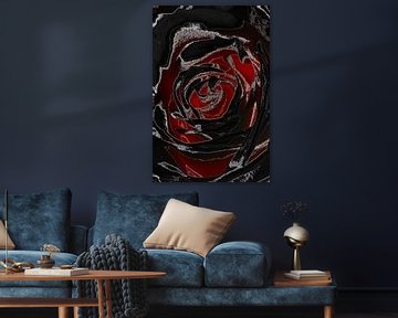 Rose in Rot & Schwarz von De Rover