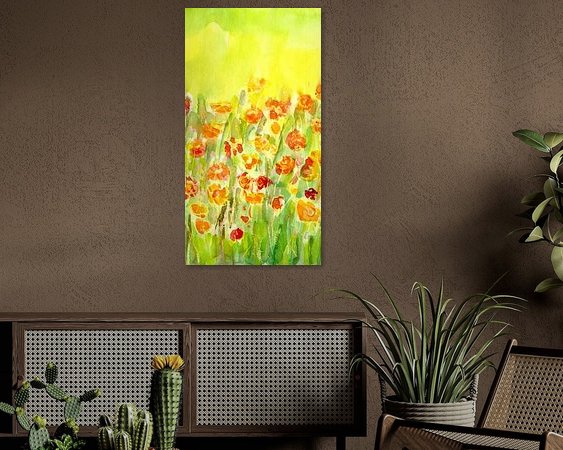 Voorbeeld van het werk in een kamer