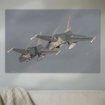 2 F-16 der belgischen Luftwaffe, die zu den Thunder Tigers gehören, werden auf dem Foto festgehalten von Jaap van den Berg