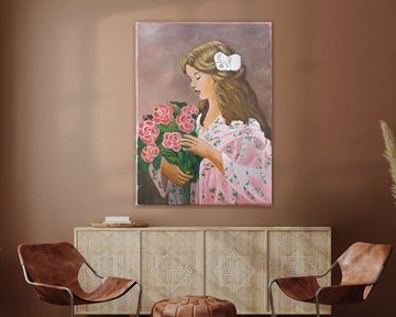Girl with roses.