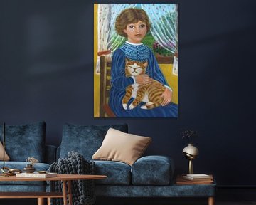 Girl with cat.