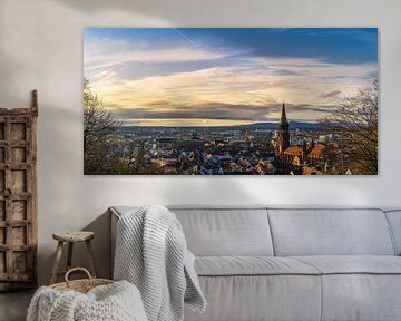 Panorama de la ligne d'horizon de la ville de Freiburg sur adventure-photos