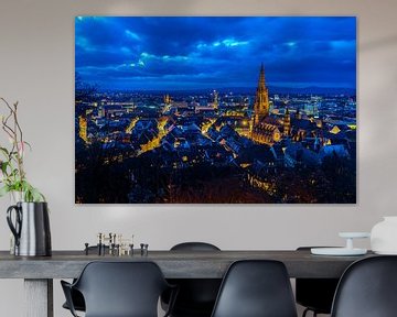 Deutschland, Stadt Lichter und Skyline von freiburg im Breisgau von oben von adventure-photos