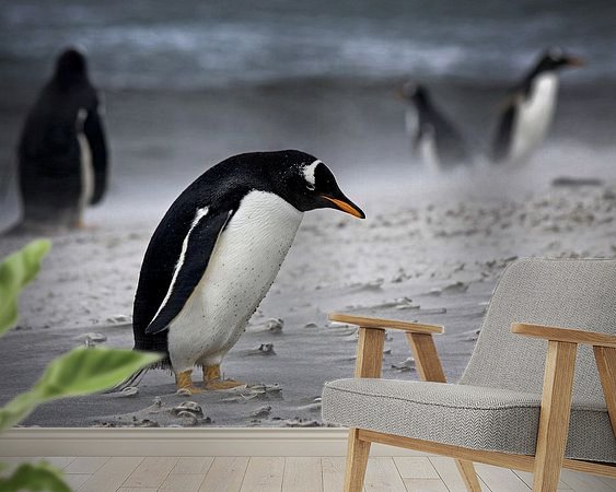 Voorbeeld van het werk in een kamer