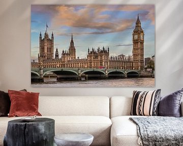 LONDON Houses of Parliament & Westminster Bridge van Melanie Viola