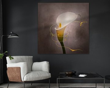 Sierlijke bloem - Calla No. 4 | Vintage stijl goud