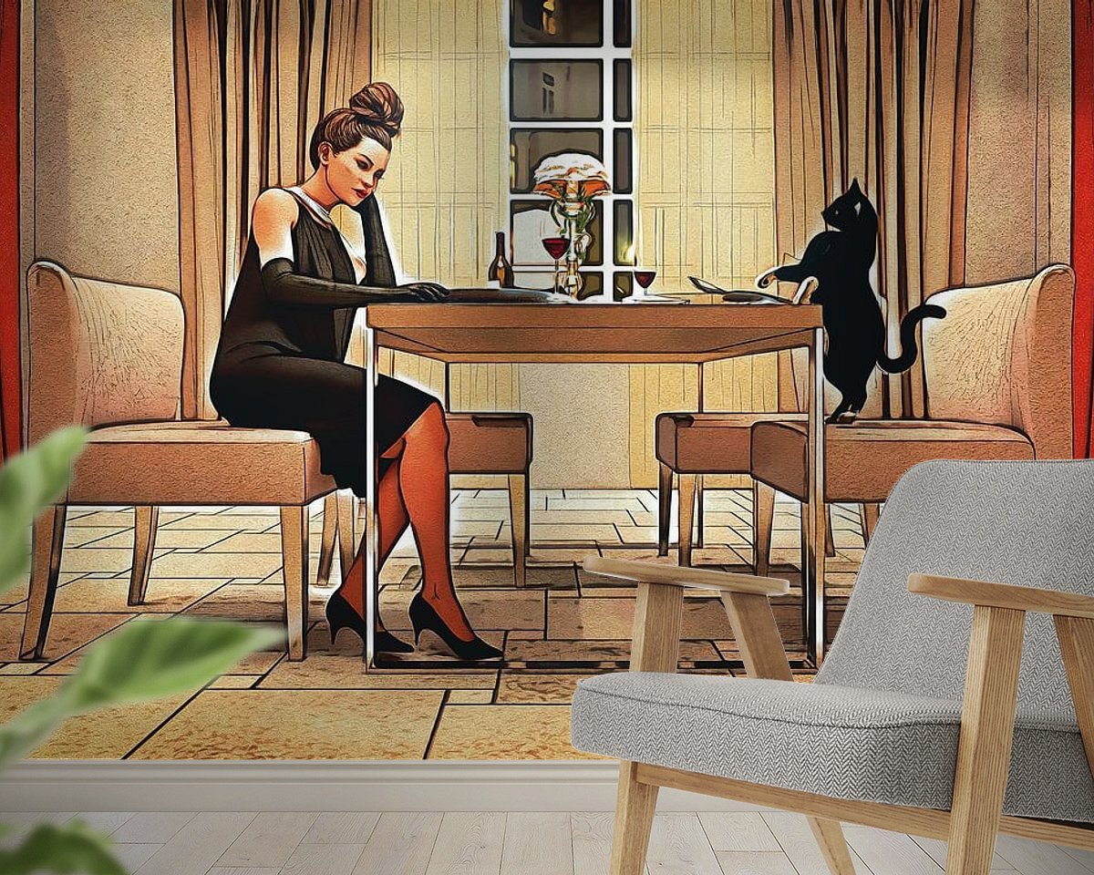 Voorbeeld van het werk in een kamer