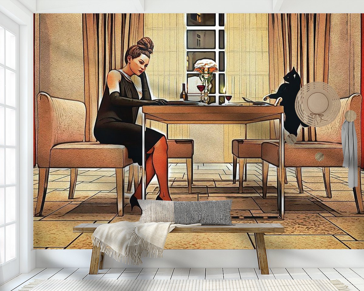 Voorbeeld van het werk in een kamer