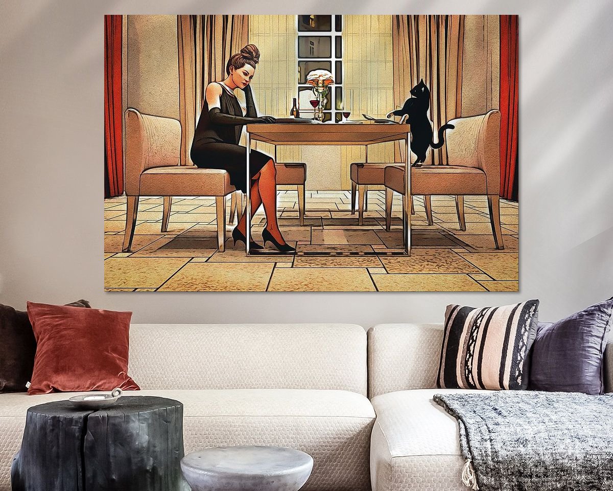 Voorbeeld van het werk in een kamer