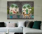Voorbeeld van het werk in een kamer