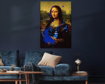 Mona Lisa spuit terug! Blue edition van Gisela- Art for You