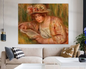 Renoir, Andrée mit Hut, liest (1918)