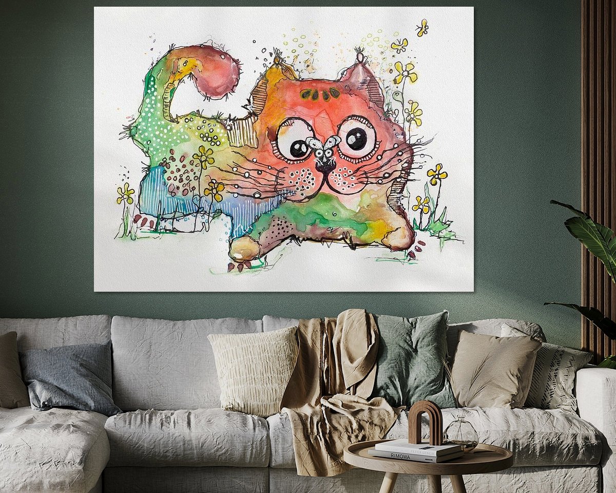 Voorbeeld van het werk in een kamer