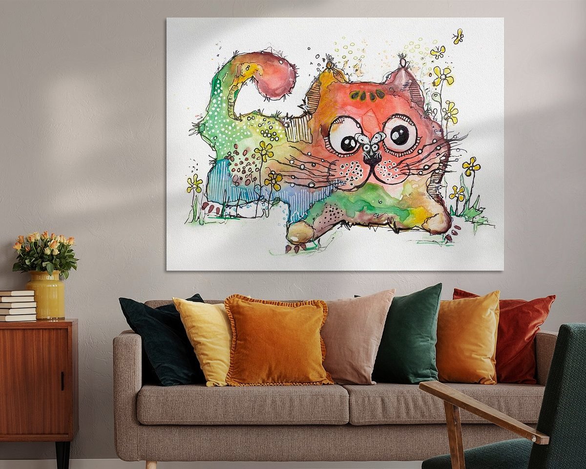 Voorbeeld van het werk in een kamer