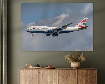 Boeing 747-400 van British Airways tijdens de landing op Londen Heathrow Airport! van Jaap van den Berg