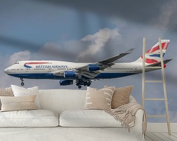 Landende British Airways Boeing 747-400. van Jaap van den Berg