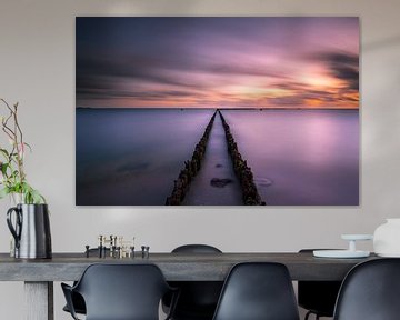 Het Ijsselmeer tijdens zonsondergang van Damien Franscoise