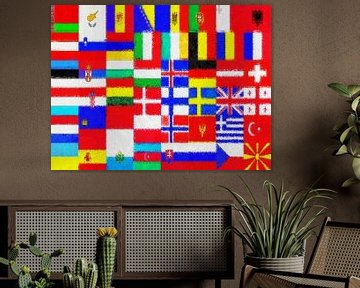 European flags impressionistic