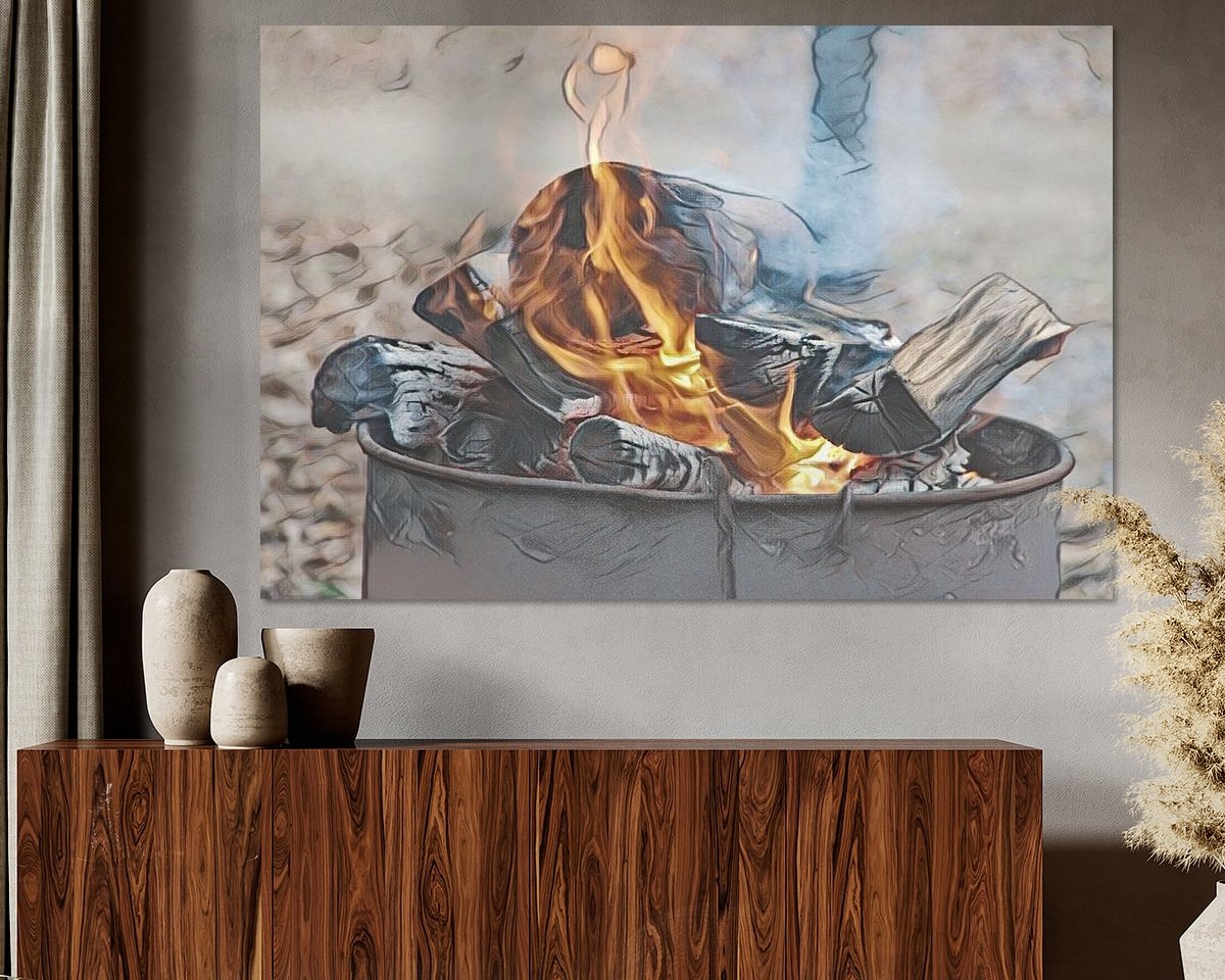 Voorbeeld van het werk in een kamer