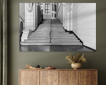 staircase in the Rijksmuseum in black and white by Corrie Ruijer