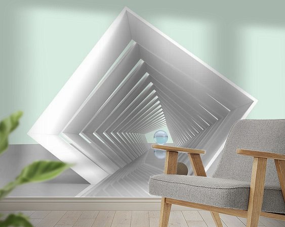 Voorbeeld van het werk in een kamer