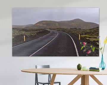 Winding road through Svartsengi in Iceland by Timon Schneider