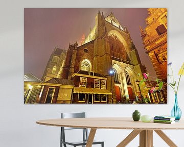 St.Bavo Church, Haarlem, The Netherlands at night (2021) by Eric Oudendijk