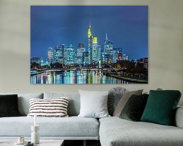 Frankfurt am Main - Skyline zur blauen Stunde von Frank Herrmann