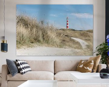 Vuurtoren vanaf de duinen van Ameland van Dana Schoenmaker