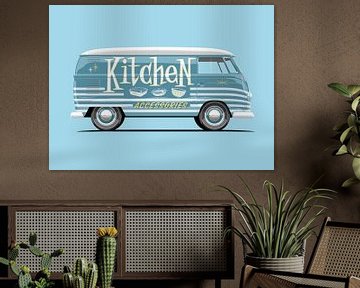 Vintage bus Kitchen reclame lettering van Ruben Ooms