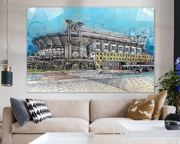 Ajax 'Johan Cruijff ArenA' painting by Jos Hoppenbrouwers