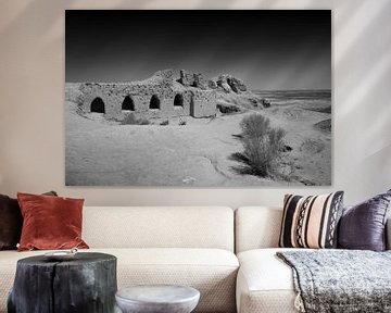 Fort Toprak-Kala Oezbekistan in zwartwit van Yvonne Smits