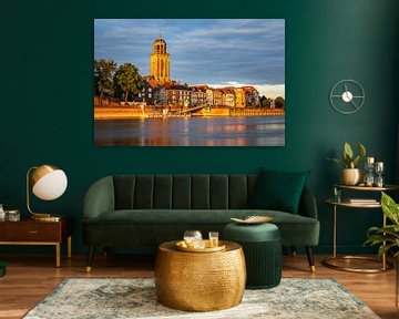 Skyline von Deventer in goldenem Licht von Karla Leeftink