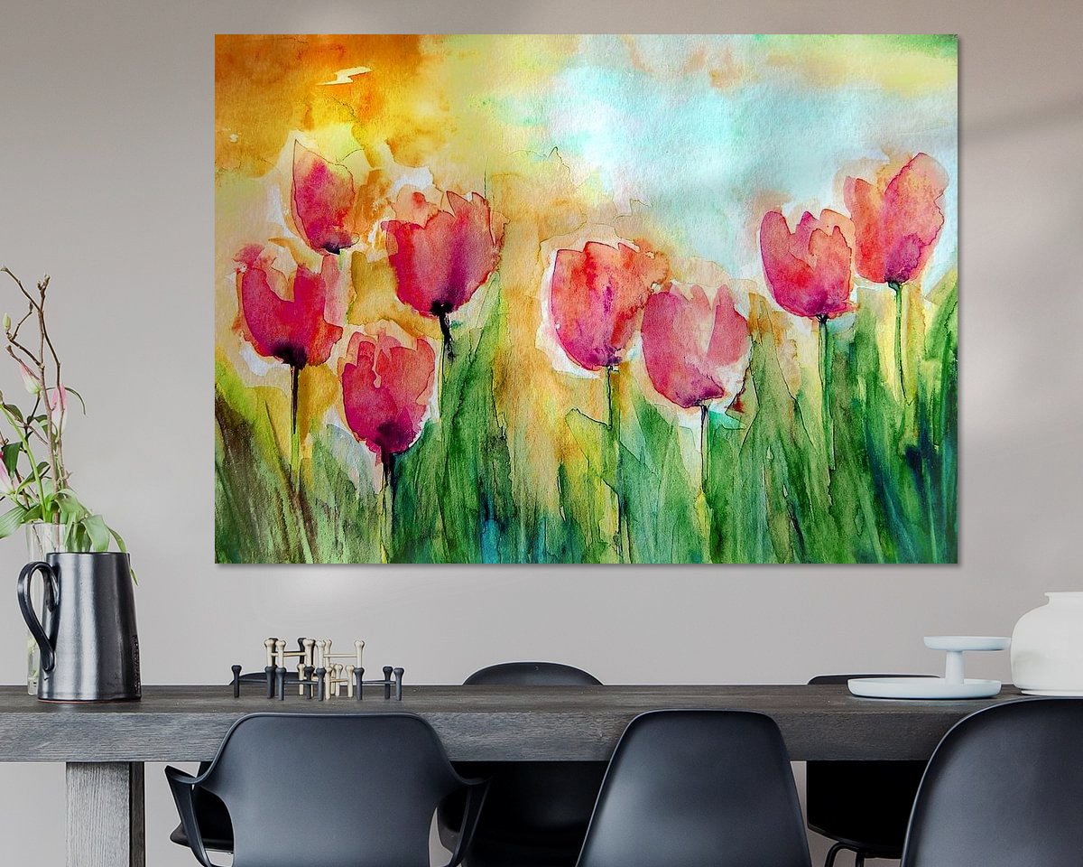 Voorbeeld van het werk in een kamer