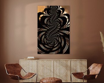 spiralen van goud en zwart