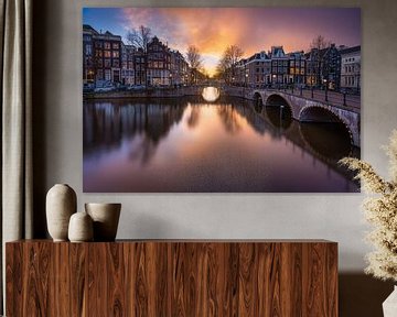 Sonnenuntergang in Amsterdam von Ellen van den Doel