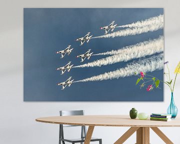Delta formatie van de U.S. Air Force Thunderbirds. van Jaap van den Berg