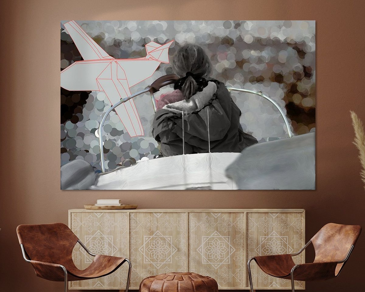 Voorbeeld van het werk in een kamer