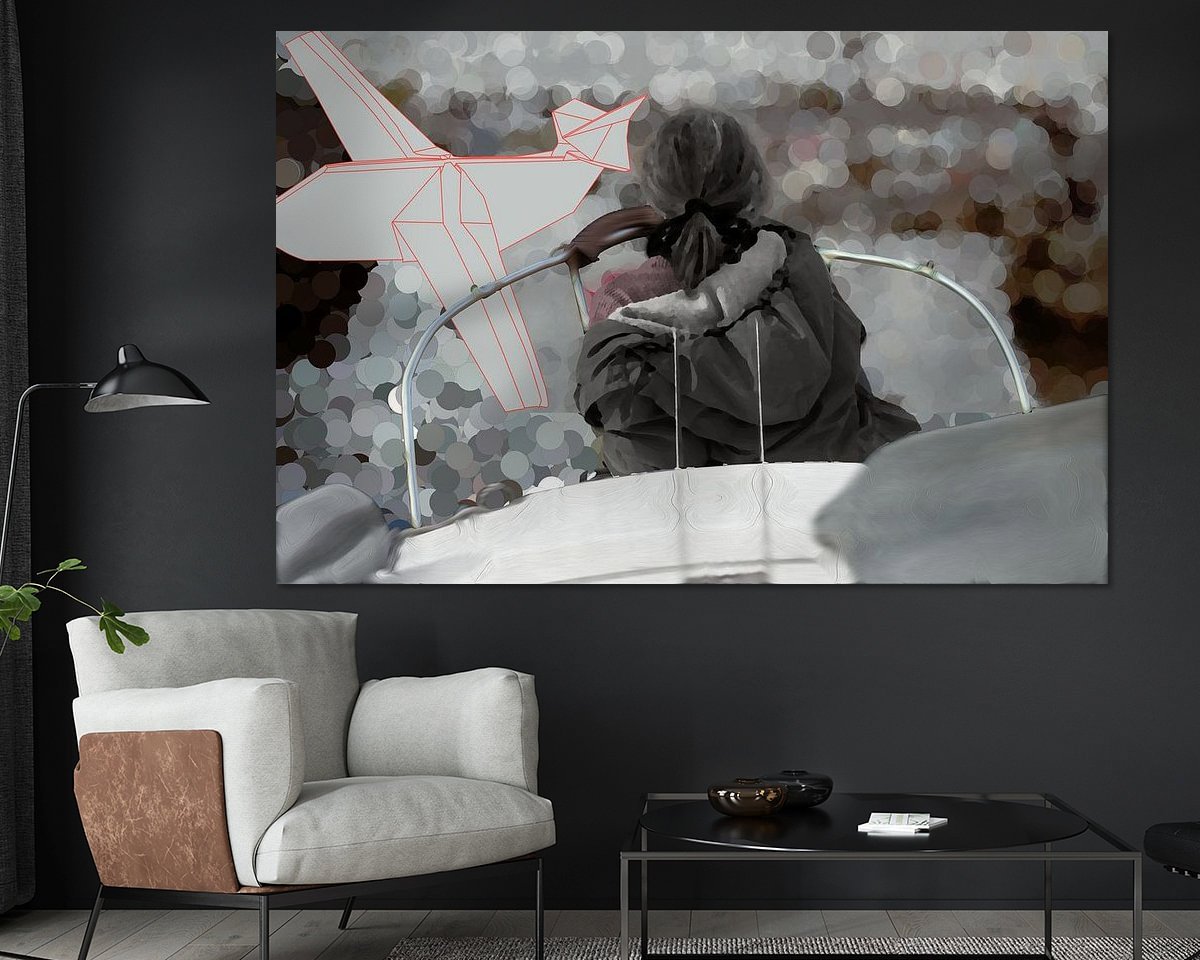Voorbeeld van het werk in een kamer
