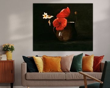 Still life poppies daisies by Gisela - Art for you