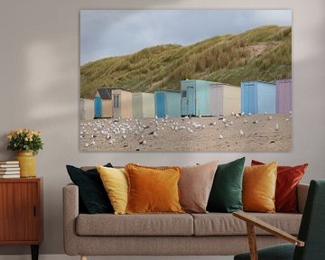 Chalets de plage sur Texel sur Jolene van den Berg