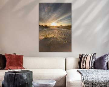 Sunset on the beach of Zeeland by Peter Haastrecht, van