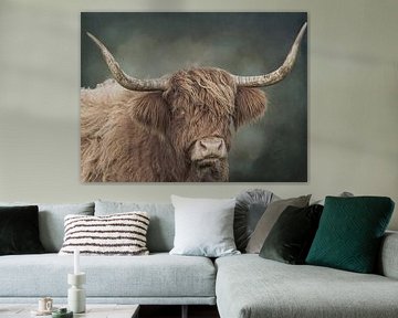 Portrait of a Scottish highlander with watercolor background by KB Design & Photography (Karen Brouwer)