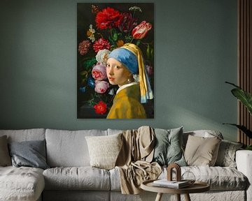 Het meisje met de parel & Stilleven met bloemen van Eigenwijze Fotografie